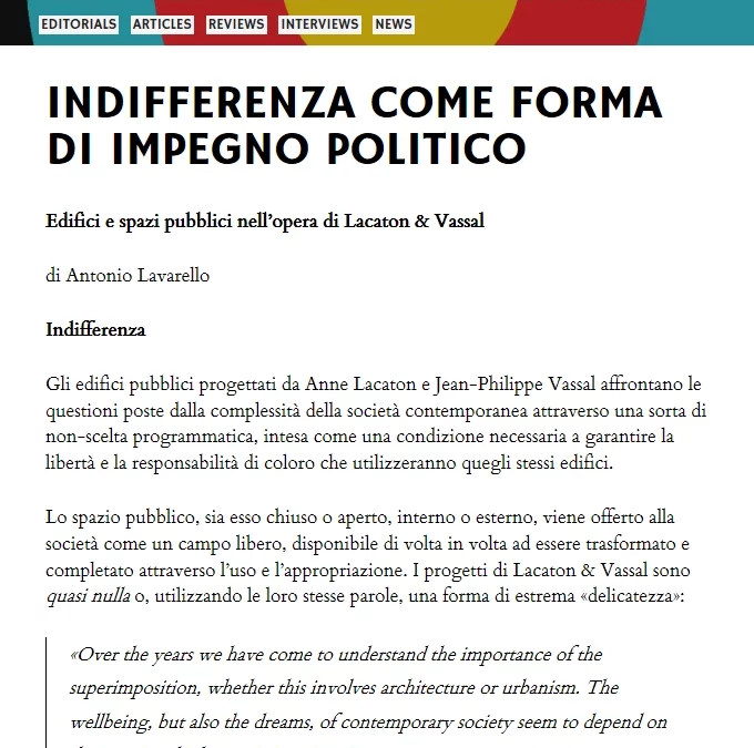 Indifferenza come forma di impegno politico