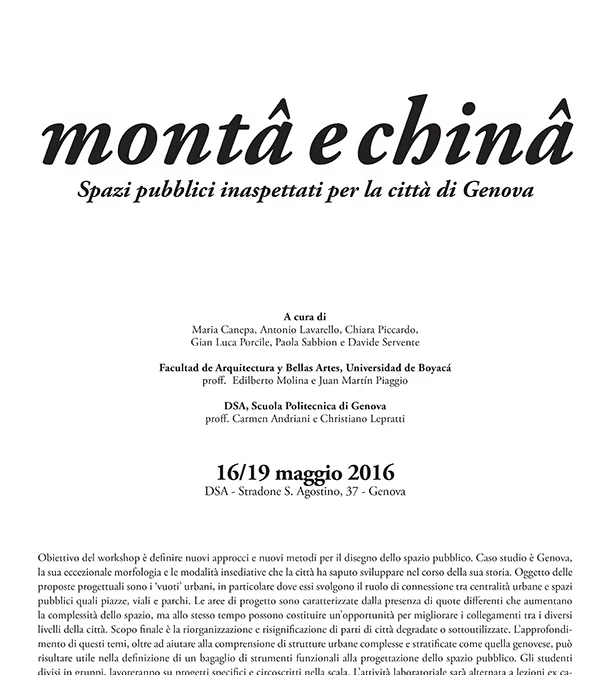 Monta e China – Spazi pubblici inaspettati per la città di Genova